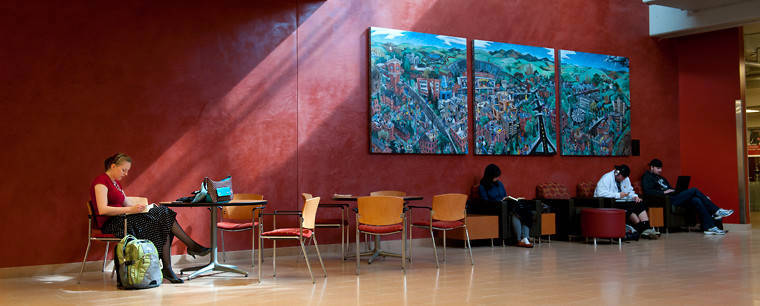 Students studying in Compton Union Building